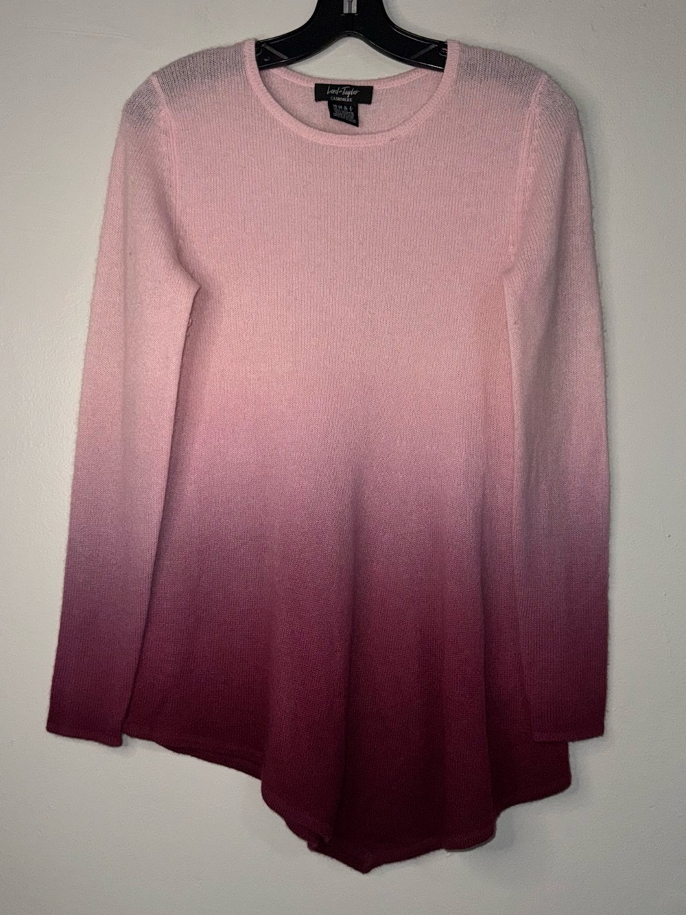 Lord & Taylor Pink Ombre Long Sleeve Sweater